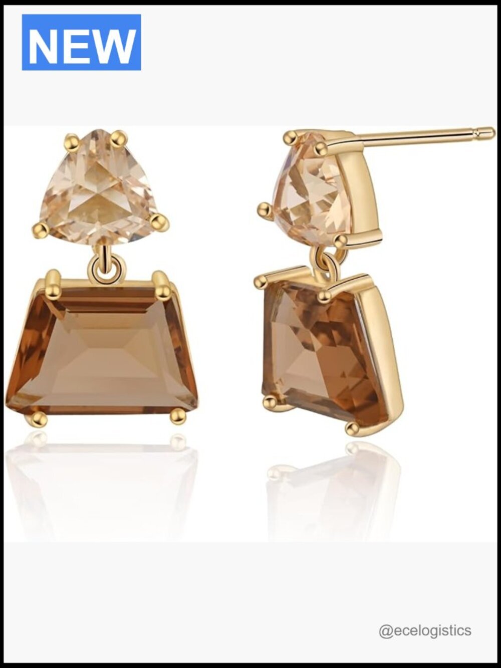 Hypoallergenic Crystal Dangle Earrings, Silver Drop Earrings for Sensitive Ears